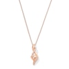Thumbnail Image 1 of 5.0mm Heart-Shaped Morganite and 1/20 CT. T.W. Diamond Twist Drop Pendant in 10K Rose Gold
