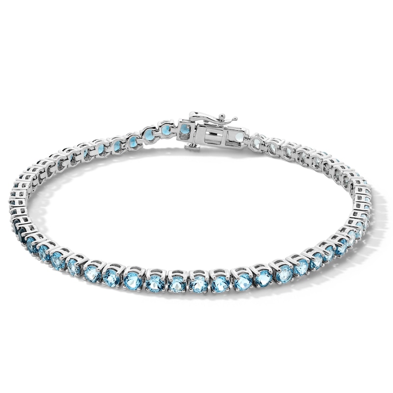 Main Image 1 of Blue Topaz Ombré Tennis Bracelet in Sterling Silver - 7.5"