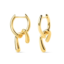 PDPAOLA™ at Zales Small Twist Drop Hoop Earrings in Sterling Silver with 18K Gold Plate