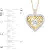 Thumbnail Image 2 of 3/4 CT. T.W. Lab-Grown Diamond Dangle Sunburst Heart Pendant in 10K Gold (F/VS2)