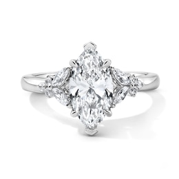 Vera Wang Love Collection 1-7/8 CT. T.W. Marquise Certified Lab-Grown Diamond Floral Engagement Ring in 14K White Gold