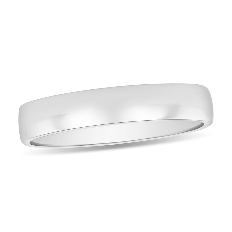 Main Image 1 of Men's 4.0mm Engravable Comfort-Fit Wedding Band in Platinum (1 Line)