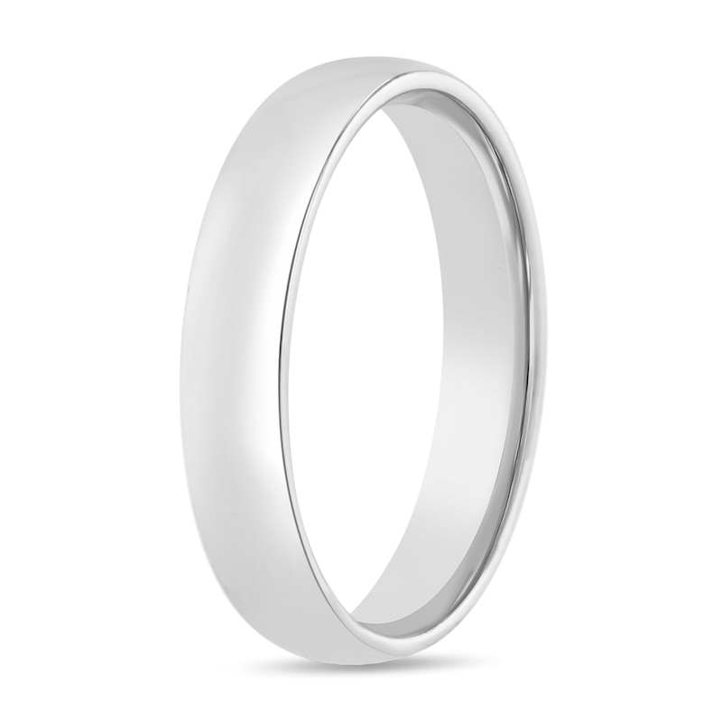 Main Image 2 of Men's 4.0mm Engravable Comfort-Fit Wedding Band in Platinum (1 Line)