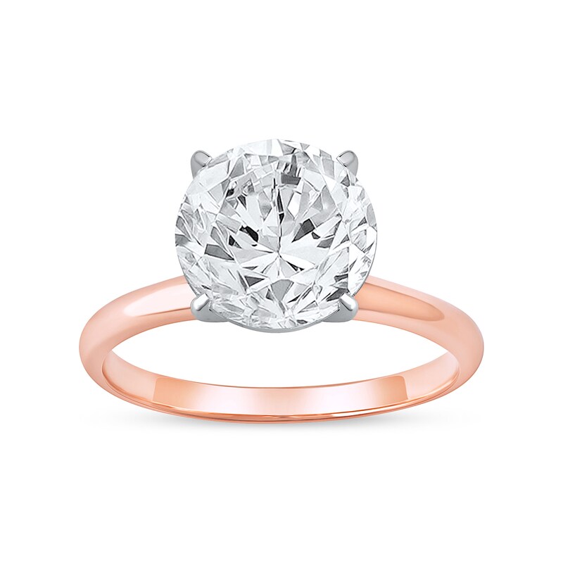 Main Image 1 of 4 CT. Certified Lab-Grown Diamond Solitaire Engagement Ring in 14K Two-Tone Gold (F/VS2)