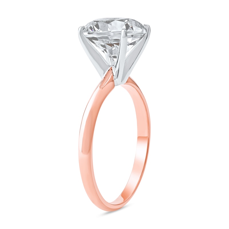 Main Image 2 of 4 CT. Certified Lab-Grown Diamond Solitaire Engagement Ring in 14K Two-Tone Gold (F/VS2)