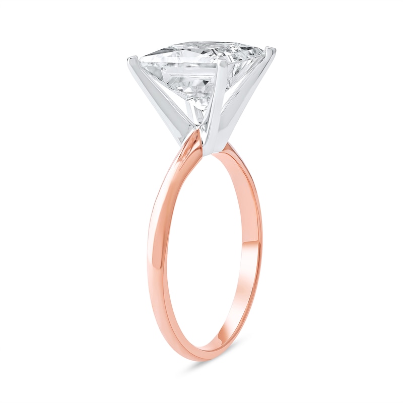 Main Image 2 of 4 CT. Princess-Cut Certified Lab-Grown Diamond Solitaire Engagement Ring in 14K Two-Tone Gold (F/VS2)