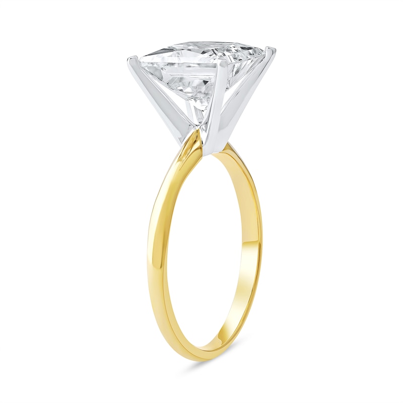 Main Image 2 of 4 CT. Princess-Cut Certified Lab-Grown Diamond Solitaire Engagement Ring in 14K Two-Tone Gold (F/VS2)