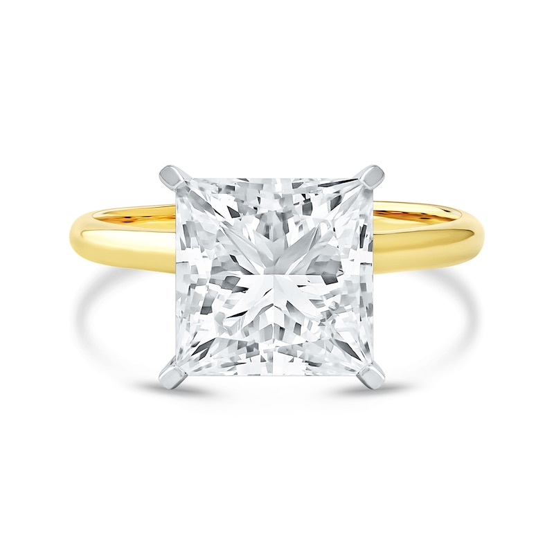 Main Image 3 of 4 CT. Princess-Cut Certified Lab-Grown Diamond Solitaire Engagement Ring in 14K Two-Tone Gold (F/VS2)
