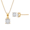 Thumbnail Image 1 of 1/4 CT. T.W. Certified Lab-Grown Diamond Solitaire Pendant and Stud Earrings Set in Sterling Silver with Gold Plate