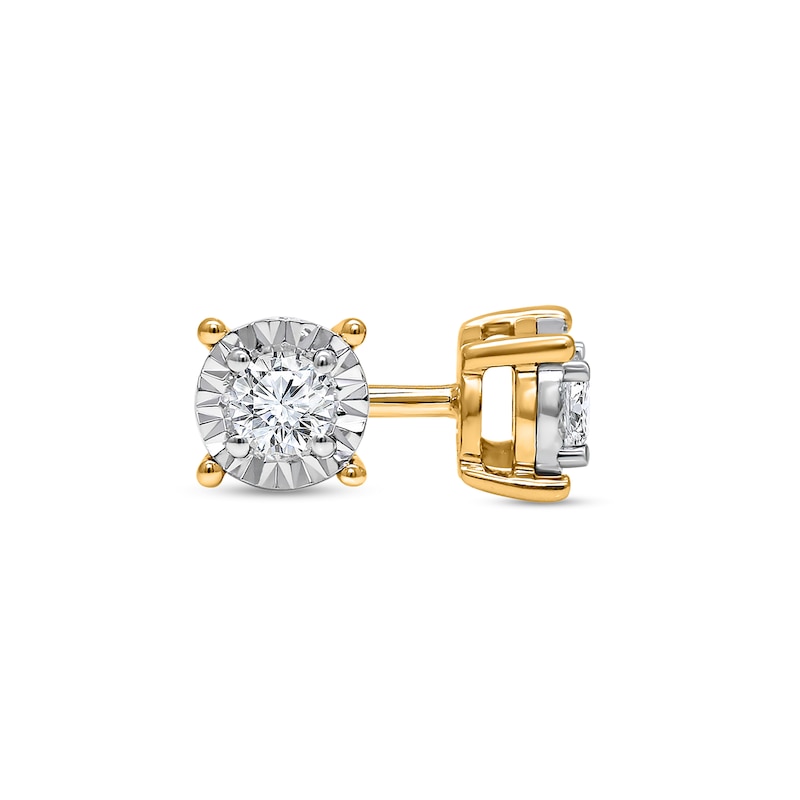 Main Image 2 of 1/4 CT. T.W. Certified Lab-Grown Diamond Solitaire Pendant and Stud Earrings Set in Sterling Silver with Gold Plate