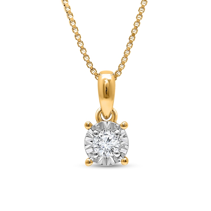 Main Image 3 of 1/4 CT. T.W. Certified Lab-Grown Diamond Solitaire Pendant and Stud Earrings Set in Sterling Silver with Gold Plate