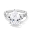 Thumbnail Image 1 of 4-5/8 CT. T.W. Pear-Shaped Certified Lab-Grown Diamond Leaf-Sides Engagement Ring in 14K White Gold (F/VS2)
