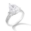 Thumbnail Image 3 of 4-5/8 CT. T.W. Pear-Shaped Certified Lab-Grown Diamond Leaf-Sides Engagement Ring in 14K White Gold (F/VS2)