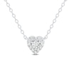 Thumbnail Image 1 of 1/4 CT. T.W. Certified Lab-Grown Diamond Frame Heart Necklace in Sterling Silver (I/SI2)