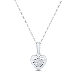 1/20 CT. Certified Lab-Grown Diamond Solitaire Heart Pendant in Sterling Silver (I/SI2)
