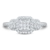 Thumbnail Image 2 of 1/2 CT. T.W. Cushion-Shaped Certified Lab-Grown Multi-Diamond Three Stone Ring in Sterling Silver (I/SI2)