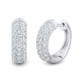1 CT. T.W. Certified Lab-Grown Diamond Triple Row Huggie Hoop Earrings in Sterling Silver (I/SI2)