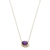Thumbnail Image 1 of Oval Amethyst Sideways Necklace in 10K Gold