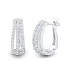 Thumbnail Image 1 of 1/2 CT. T.W. Certified Lab-Grown Diamond Triple Row Split Hoop Earrings in Sterling Silver (I/SI2)