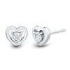 Thumbnail Image 1 of 1/20 CT. T.W. Certified Lab-Grown Diamond Solitaire Heart Stud Earrings in Sterling Silver (I/SI2)
