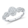 Thumbnail Image 1 of 1/2 CT. T.W. Oval-Shaped Certified Lab-Grown Multi-Diamond Twist Frame Ring in Sterling Silver (I/SI2)