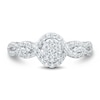 Thumbnail Image 2 of 1/2 CT. T.W. Oval-Shaped Certified Lab-Grown Multi-Diamond Twist Frame Ring in Sterling Silver (I/SI2)