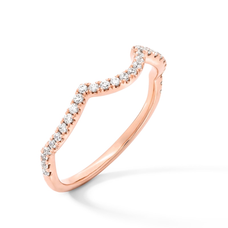Main Image 2 of 1/5 CT. T.W. Certified Lab-Grown Diamond Contour Anniversary Band in 14K Rose Gold (F/SI2)