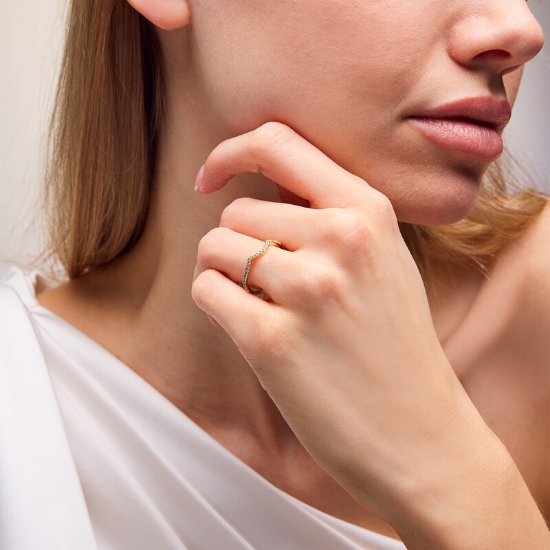 Main Image 2 of 1/5 CT. T.W. Certified Lab-Grown Diamond Contour Anniversary Band in 14K Gold (F/SI2)
