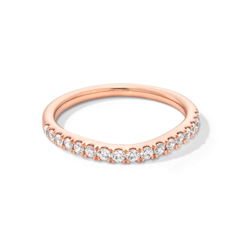 Main Image 1 of 1/3 CT. T.W. Certified Lab-Grown Diamond Contour Anniversary Band in 14K Rose Gold (F/VS2)