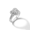 Thumbnail Image 3 of 3/4 CT. T.W. Quad Princess-Cut Diamond Double Heart Frame Engagement Ring in 10K White Gold