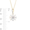 Thumbnail Image 3 of Marquise and Pear Lab-Created Opal with White Lab-Created Sapphire Flower Pendant in Sterling Silver with 14K Gold Plate