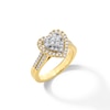 Thumbnail Image 3 of 3/4 CT. T.W. Quad Princess-Cut Diamond Double Heart Frame Engagement Ring in 10K Gold
