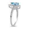 Thumbnail Image 2 of Pear-Shaped Swiss Blue Topaz and 1/2 CT. T.W. Certified Lab-Grown Diamond Frame Ring in 14K White Gold (F/SI2)