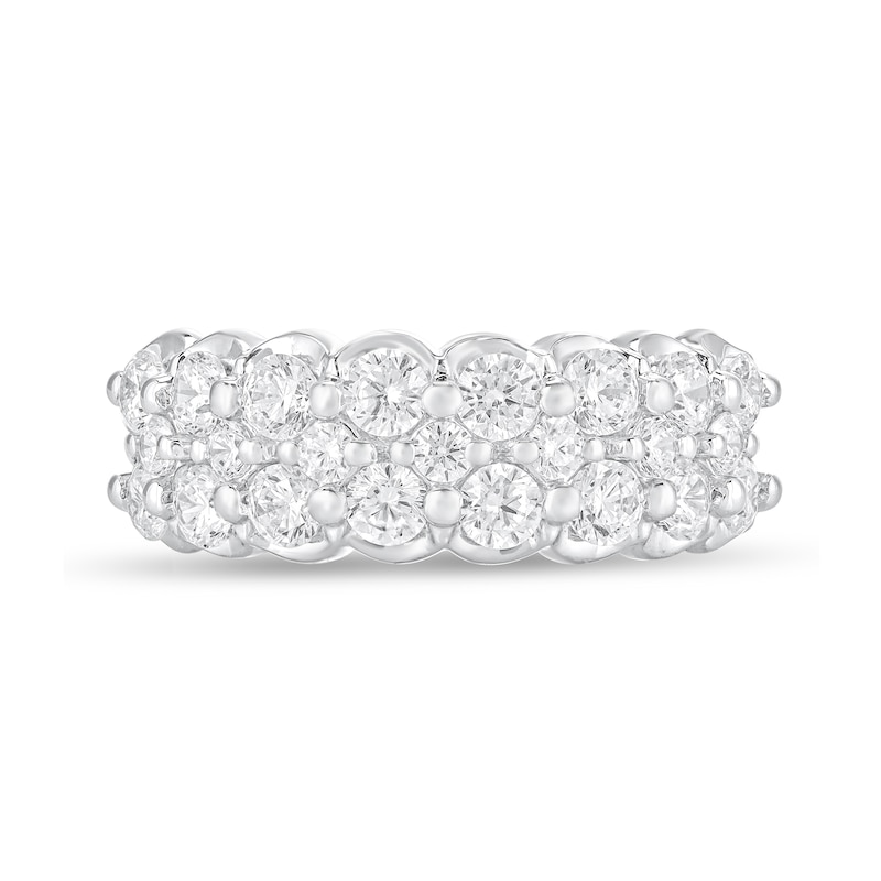 Main Image 3 of 1-1/2 CT. T.W. Diamond Scallop Triple Row Anniversary Band in 14K White Gold