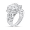 Thumbnail Image 2 of 2-3/8 CT. T.W. Flower-Shaped Multi-Diamond Double Frame Multi-Row Engagement Ring in 14K White Gold