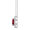 Thumbnail Image 2 of Pear-Shaped Lab-Created Ruby and 1/3 CT. T.W. Certified Lab-Grown Diamond Frame Pendant in 14K White Gold (F/SI2)