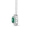 Thumbnail Image 2 of Cushion-Cut Lab-Created Emerald and 1/2 CT. T.W. Certified Lab-Grown Diamond Frame Pendant in 14K White Gold (F/SI2)