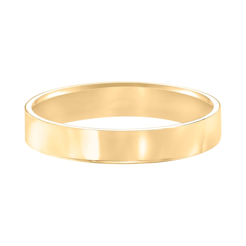 Main Image 3 of 4.0mm Engravable Pipe Cut Comfort-Fit Wedding Band in 10K Gold (1 Line)