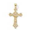 Thumbnail Image 1 of Diamond-Cut Filigree Crucifix Necklace Charm in Solid 14K Gold