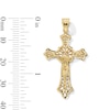 Thumbnail Image 3 of Diamond-Cut Filigree Crucifix Necklace Charm in Solid 14K Gold