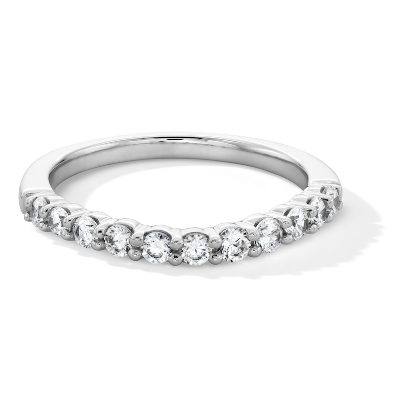 Main Image 1 of 1/2 CT. T.W. Certified Lab-Grown Diamond Contour Band in 14K White Gold (I/SI2)