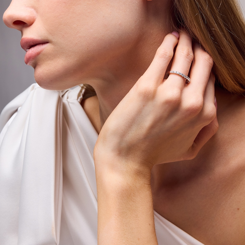 Main Image 2 of 1/2 CT. T.W. Certified Lab-Grown Diamond Contour Band in 14K White Gold (I/SI2)