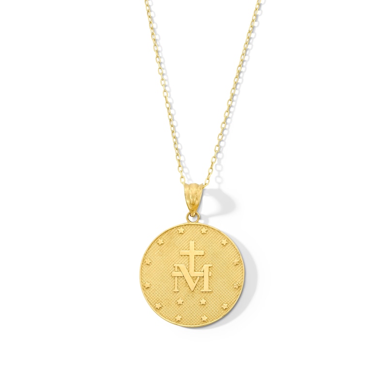 Main Image 3 of Virgin Mary Miraculous Medal Pendant in 10K Gold