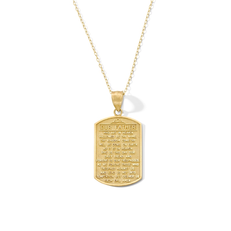 Main Image 1 of Lord’s Prayer Dog Tag Pendant in 10K Gold