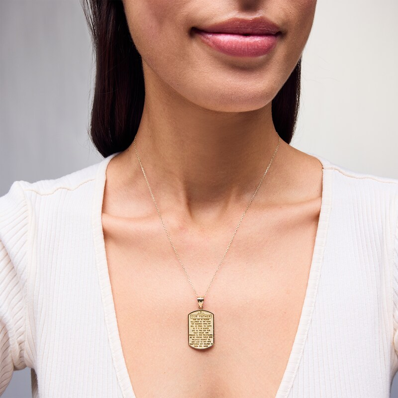 Main Image 2 of Lord’s Prayer Dog Tag Pendant in 10K Gold