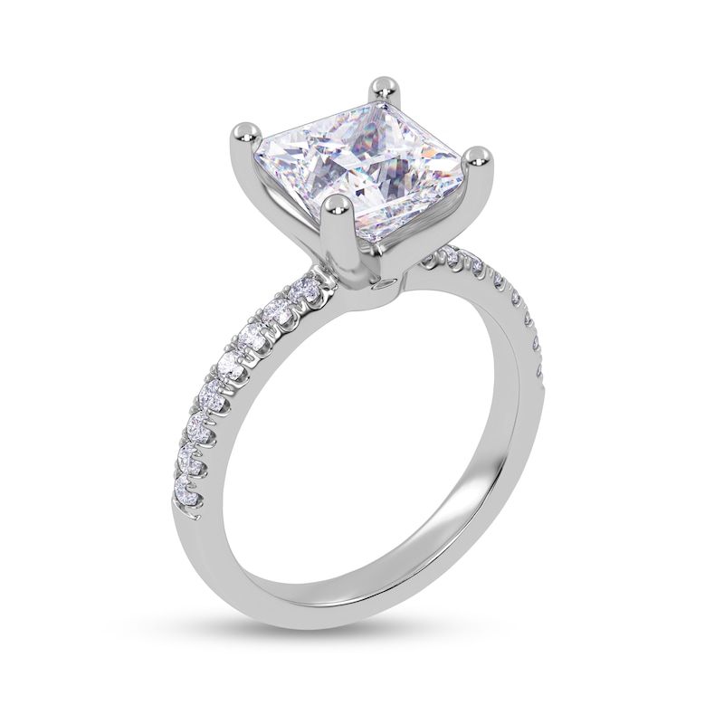 Main Image 2 of 2-1/4 CT. T.W. Princess-Cut Certified Lab-Grown Diamond Engagement Ring in 14K White Gold (I/SI2)