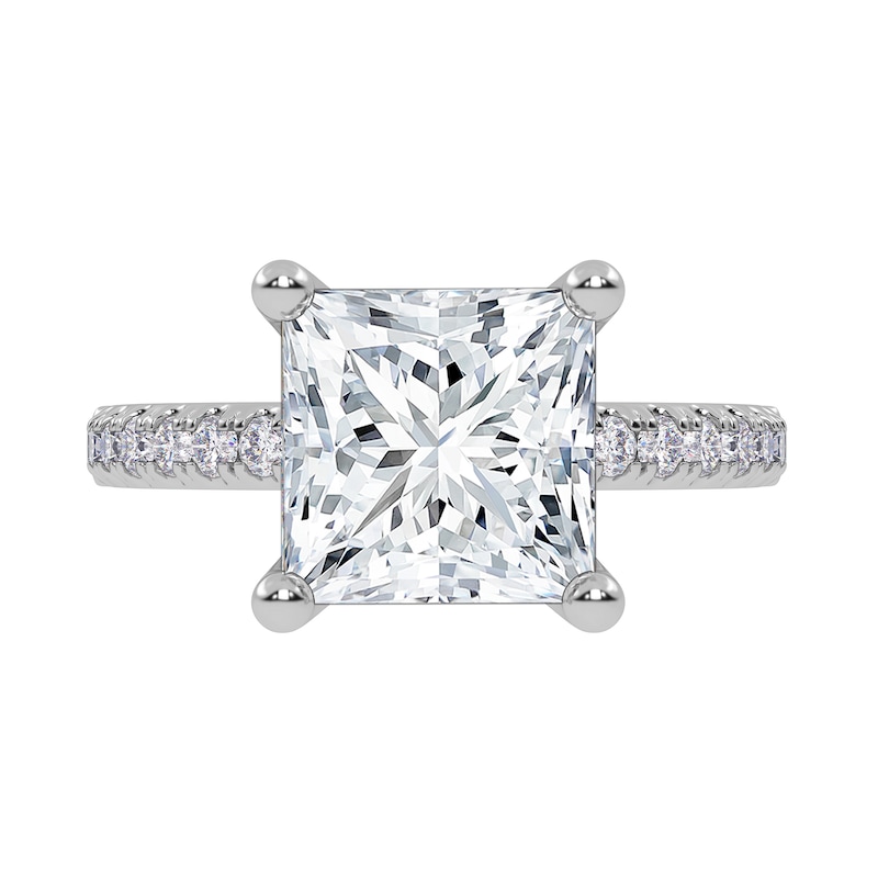 Main Image 3 of 2-1/4 CT. T.W. Princess-Cut Certified Lab-Grown Diamond Engagement Ring in 14K White Gold (I/SI2)
