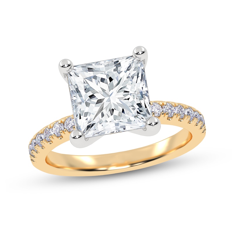 Main Image 1 of 2-1/4 CT. T.W. Princess-Cut Certified Lab-Grown Diamond Engagement Ring in 14K Gold (I/SI2)