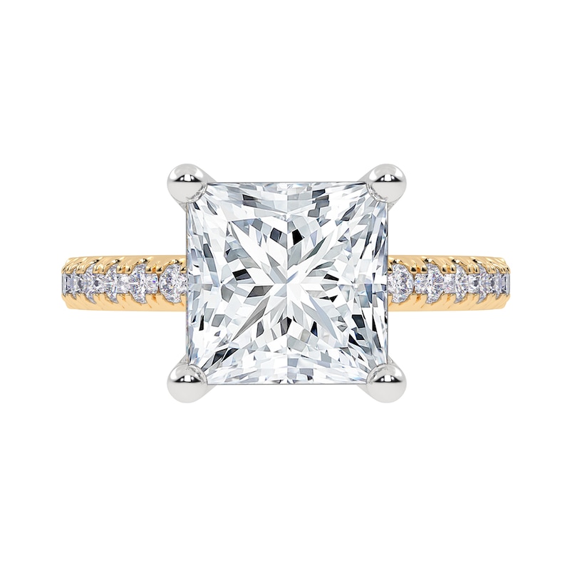 Main Image 3 of 2-1/4 CT. T.W. Princess-Cut Certified Lab-Grown Diamond Engagement Ring in 14K Gold (I/SI2)