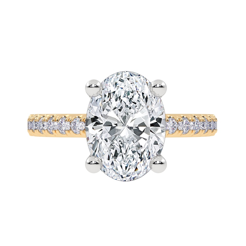 Main Image 3 of 2-1/4 CT. T.W. Oval Certified Lab-Grown Diamond Engagement Ring in 14K Gold (I/SI2)